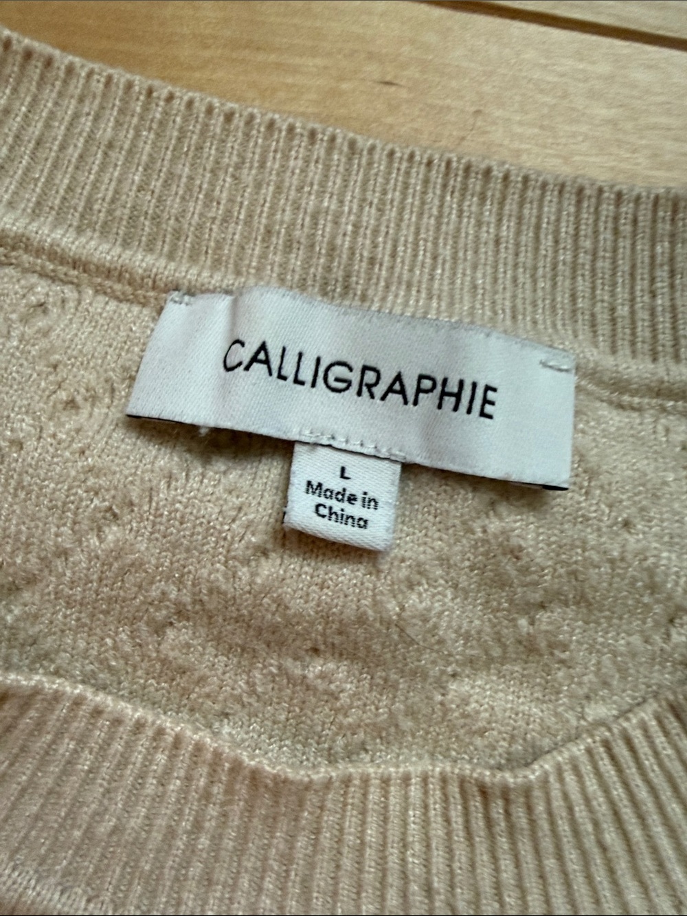 Women's Cream Lace-Sleeve Cable Knit Sweater - Picture 6 of 6